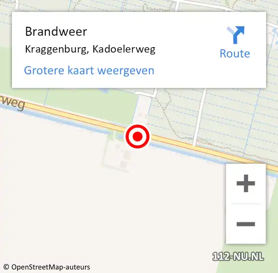 Locatie op kaart van de 112 melding: Brandweer Kraggenburg, Kadoelerweg op 21 maart 2020 14:19