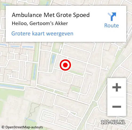 Locatie op kaart van de 112 melding: Ambulance Met Grote Spoed Naar Heiloo, Gertoom'S Akker op 21 maart 2020 15:13