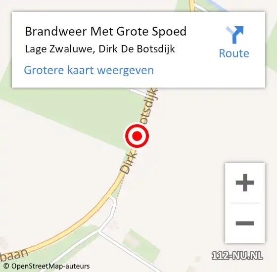 Locatie op kaart van de 112 melding: Brandweer Met Grote Spoed Naar Lage Zwaluwe, Dirk De Botsdijk op 21 maart 2020 19:02