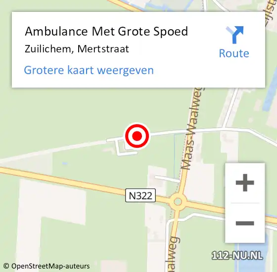 Locatie op kaart van de 112 melding: Ambulance Met Grote Spoed Naar Zuilichem, Mertstraat op 21 maart 2020 19:53