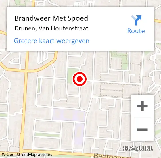 Locatie op kaart van de 112 melding: Brandweer Met Spoed Naar Drunen, Van Houtenstraat op 21 maart 2020 23:21