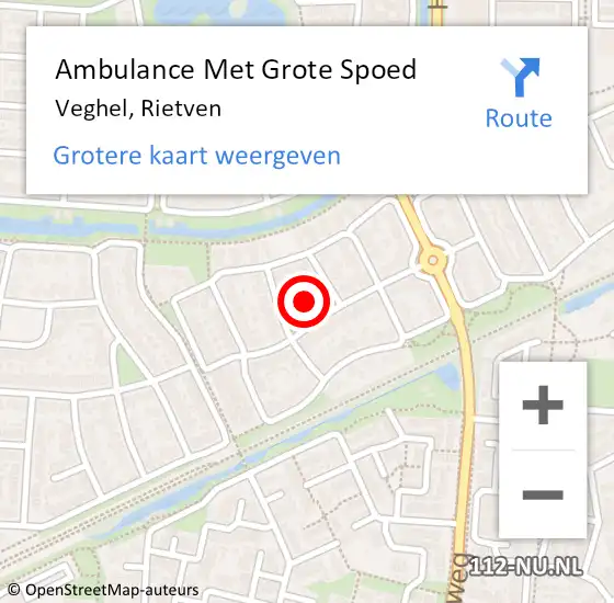 Locatie op kaart van de 112 melding: Ambulance Met Grote Spoed Naar Veghel, Rietven op 22 maart 2020 15:51