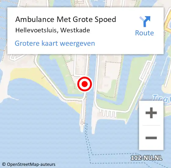 Locatie op kaart van de 112 melding: Ambulance Met Grote Spoed Naar Hellevoetsluis, Westkade op 23 maart 2020 13:21