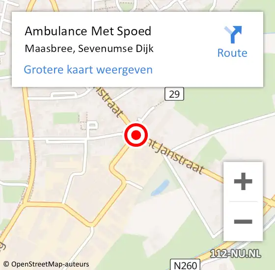 Locatie op kaart van de 112 melding: Ambulance Met Spoed Naar Best, A58 Li hectometerpaal: 13,6 op 23 maart 2020 18:36