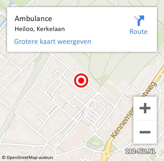Locatie op kaart van de 112 melding: Ambulance Heiloo, Kerkelaan op 24 maart 2020 08:51
