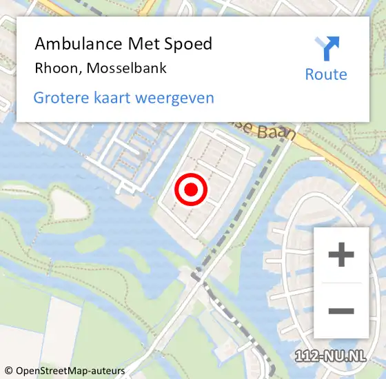 Locatie op kaart van de 112 melding: Ambulance Met Spoed Naar Rhoon, Mosselbank op 24 maart 2020 10:56