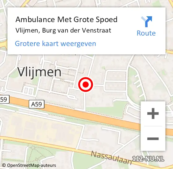 Locatie op kaart van de 112 melding: Ambulance Met Grote Spoed Naar Vlijmen, Burg Van Der Venstraat op 24 maart 2020 18:07