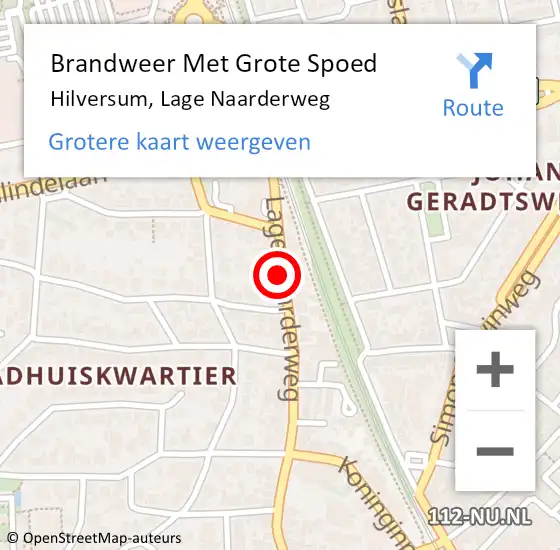 Locatie op kaart van de 112 melding: Brandweer Met Grote Spoed Naar Hilversum, Lage Naarderweg op 24 maart 2020 22:13