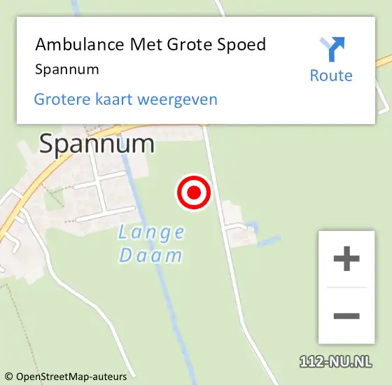 Locatie op kaart van de 112 melding: Ambulance Met Grote Spoed Naar Spannum op 2 mei 2014 09:11