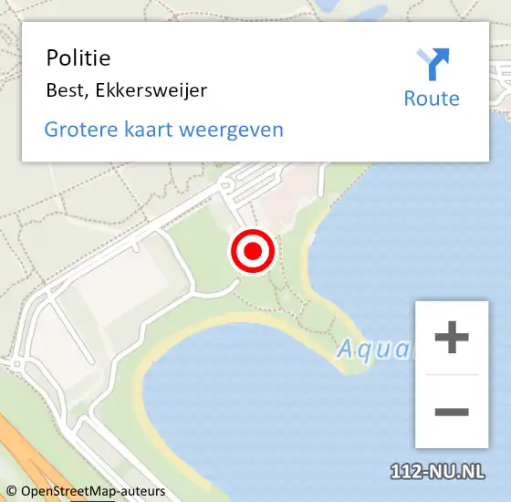 Locatie op kaart van de 112 melding: Politie Best, Ekkersweijer op 25 maart 2020 12:59