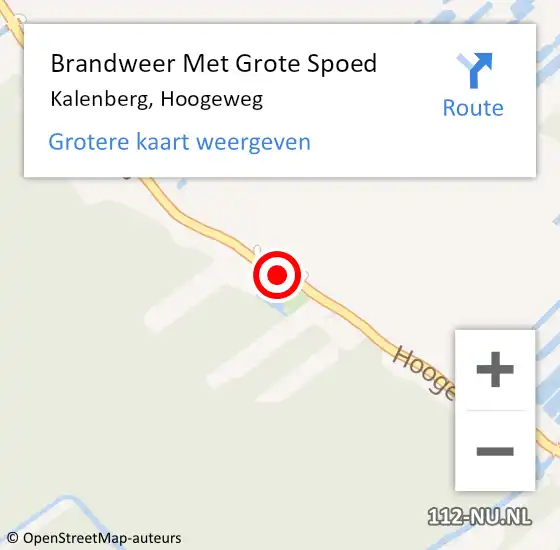Locatie op kaart van de 112 melding: Brandweer Met Grote Spoed Naar Kalenberg, Hoogeweg op 25 maart 2020 14:39