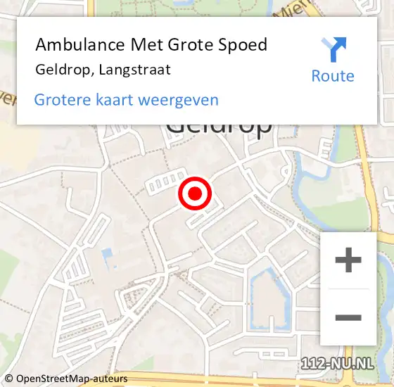Locatie op kaart van de 112 melding: Ambulance Met Grote Spoed Naar Geldrop, Langstraat op 25 maart 2020 23:50