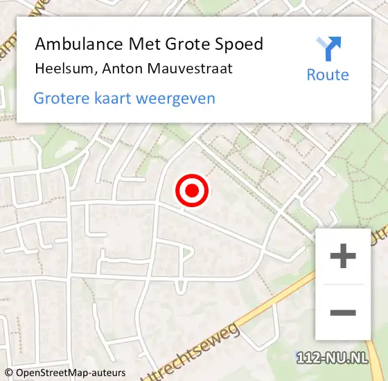 Locatie op kaart van de 112 melding: Ambulance Met Grote Spoed Naar Heelsum, Anton Mauvestraat op 26 maart 2020 04:05
