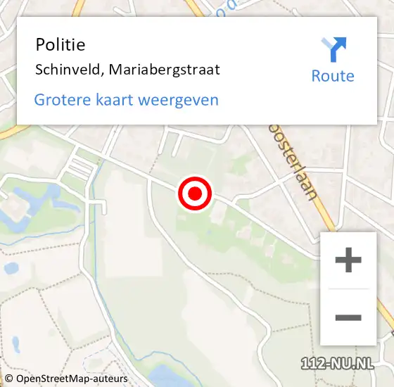 Locatie op kaart van de 112 melding: Politie Schinveld, Mariabergstraat op 26 maart 2020 08:21