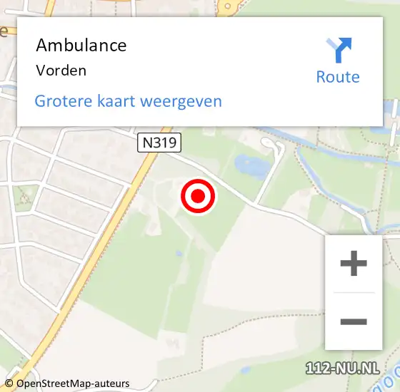 Locatie op kaart van de 112 melding: Ambulance Vorden op 26 maart 2020 09:32