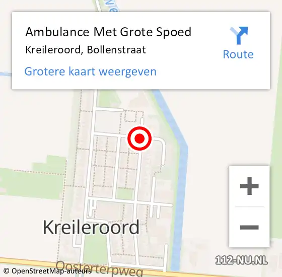Locatie op kaart van de 112 melding: Ambulance Met Grote Spoed Naar Kreileroord, Bollenstraat op 26 maart 2020 16:58