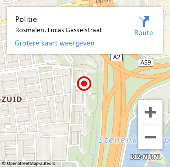 Locatie op kaart van de 112 melding: Politie Rosmalen, Lucas Gasselstraat op 26 maart 2020 20:07