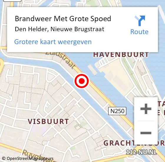 Locatie op kaart van de 112 melding: Brandweer Met Grote Spoed Naar Den Helder, Nieuwe Brugstraat op 27 maart 2020 05:02