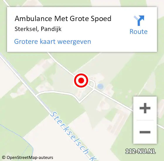 Locatie op kaart van de 112 melding: Ambulance Met Grote Spoed Naar Sterksel, Pandijk op 27 maart 2020 08:38