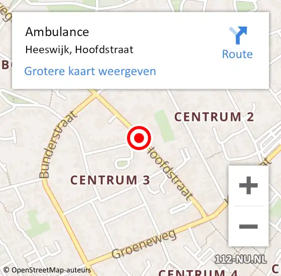 Locatie op kaart van de 112 melding: Ambulance Heeswijk, Hoofdstraat op 27 maart 2020 15:34
