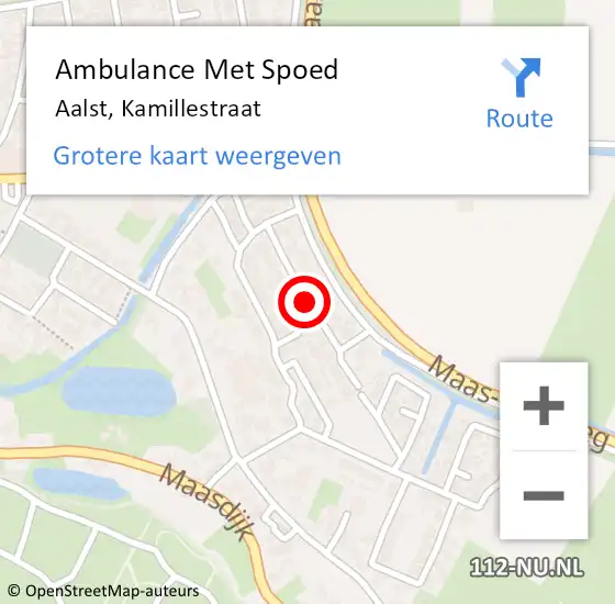 Locatie op kaart van de 112 melding: Ambulance Met Spoed Naar Aalst, Kamillestraat op 27 maart 2020 16:04