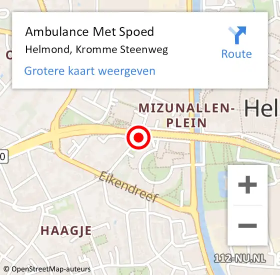 Locatie op kaart van de 112 melding: Ambulance Met Spoed Naar Helmond, Kromme Steenweg op 27 maart 2020 18:36
