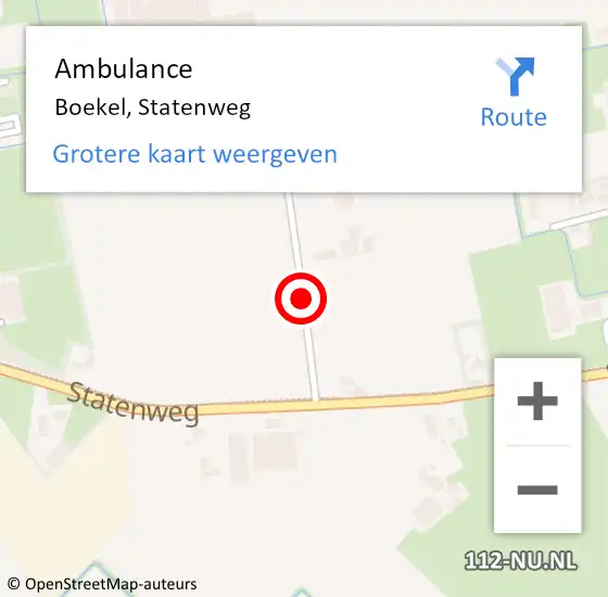Locatie op kaart van de 112 melding: Ambulance Boekel, Statenweg op 27 maart 2020 19:16