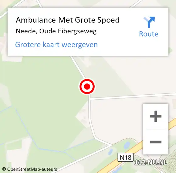 Locatie op kaart van de 112 melding: Ambulance Met Grote Spoed Naar Neede, Oude Eibergseweg op 28 maart 2020 11:04