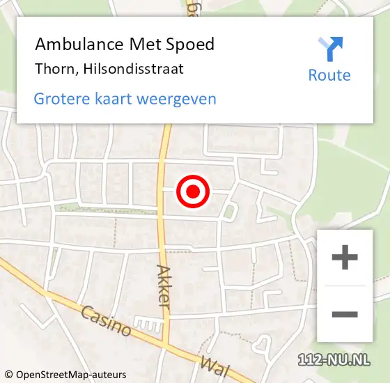Locatie op kaart van de 112 melding: Ambulance Met Spoed Naar Thorn, Hilsondisstraat op 28 maart 2020 20:14