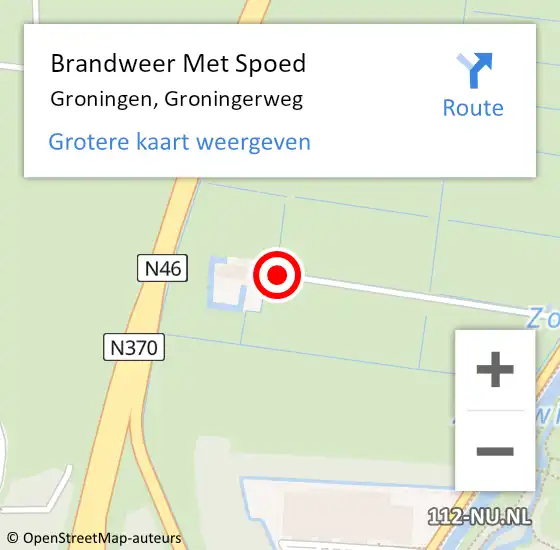 Locatie op kaart van de 112 melding: Brandweer Met Spoed Naar Groningen, Groningerweg op 29 maart 2020 06:02