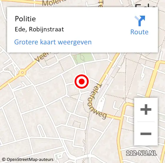 Locatie op kaart van de 112 melding: Politie Ede, Robijnstraat op 29 maart 2020 12:34
