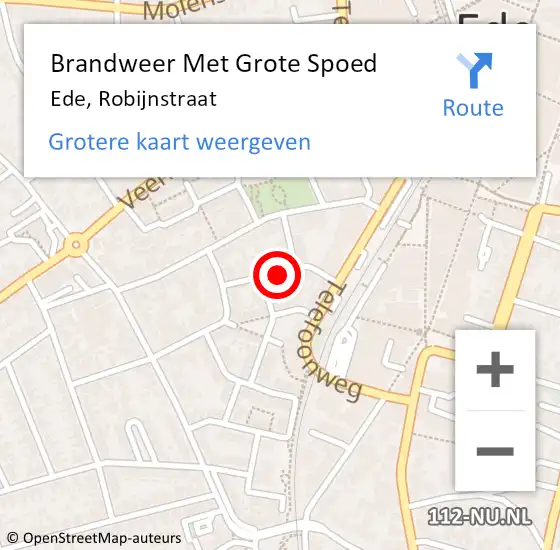 Locatie op kaart van de 112 melding: Brandweer Met Grote Spoed Naar Ede, Robijnstraat op 29 maart 2020 12:35