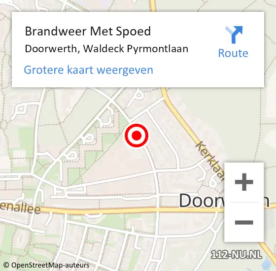 Locatie op kaart van de 112 melding: Brandweer Met Spoed Naar Doorwerth, Waldeck Pyrmontlaan op 29 maart 2020 16:41