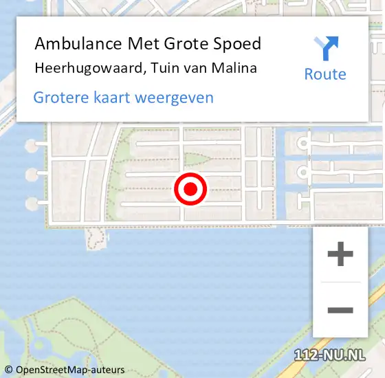 Locatie op kaart van de 112 melding: Ambulance Met Grote Spoed Naar Heerhugowaard, Tuin Van Malina op 30 maart 2020 03:41