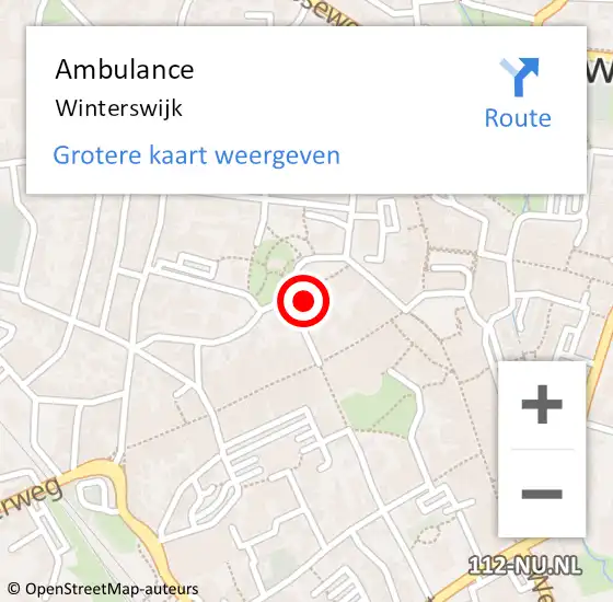 Locatie op kaart van de 112 melding: Ambulance Winterswijk op 30 maart 2020 08:16