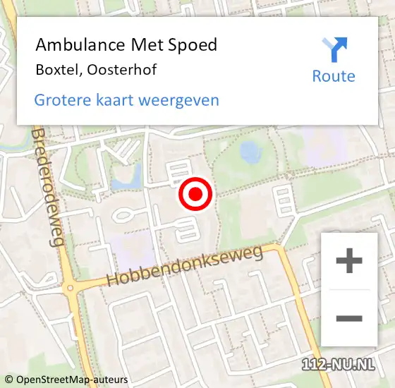 Locatie op kaart van de 112 melding: Ambulance Met Spoed Naar Boxtel, Oosterhof op 30 maart 2020 16:25