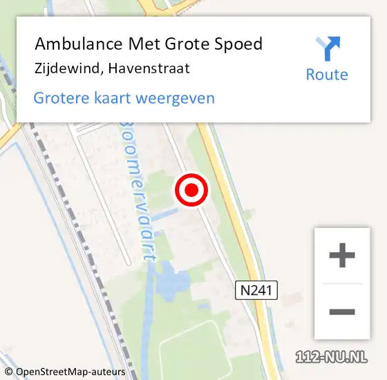 Locatie op kaart van de 112 melding: Ambulance Met Grote Spoed Naar Zijdewind, Havenstraat op 30 maart 2020 17:46