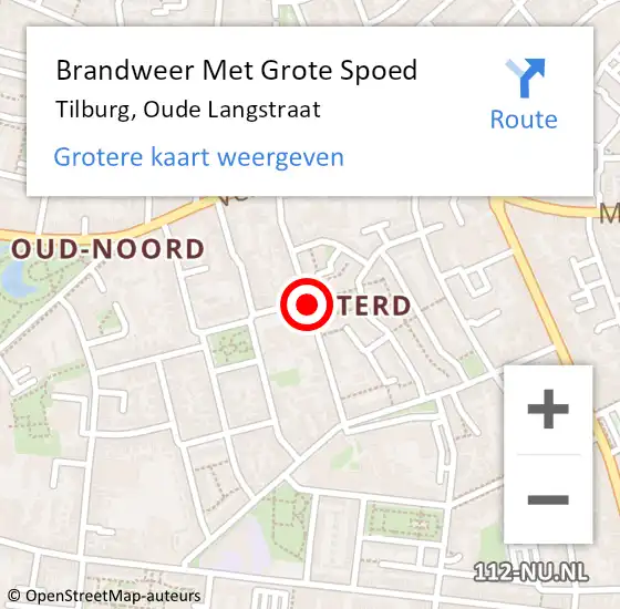Locatie op kaart van de 112 melding: Brandweer Met Grote Spoed Naar Tilburg, Oude Langstraat op 30 maart 2020 19:31