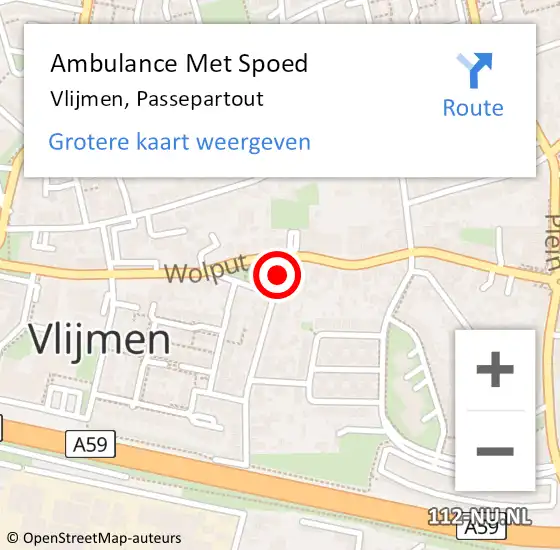 Locatie op kaart van de 112 melding: Ambulance Met Spoed Naar Vlijmen, Passepartout op 30 maart 2020 19:37