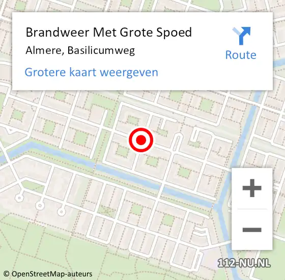 Locatie op kaart van de 112 melding: Brandweer Met Grote Spoed Naar Almere, Basilicumweg op 30 maart 2020 23:05