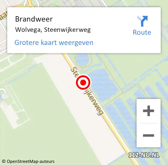 Locatie op kaart van de 112 melding: Brandweer Wolvega, Steenwijkerweg op 31 maart 2020 09:17