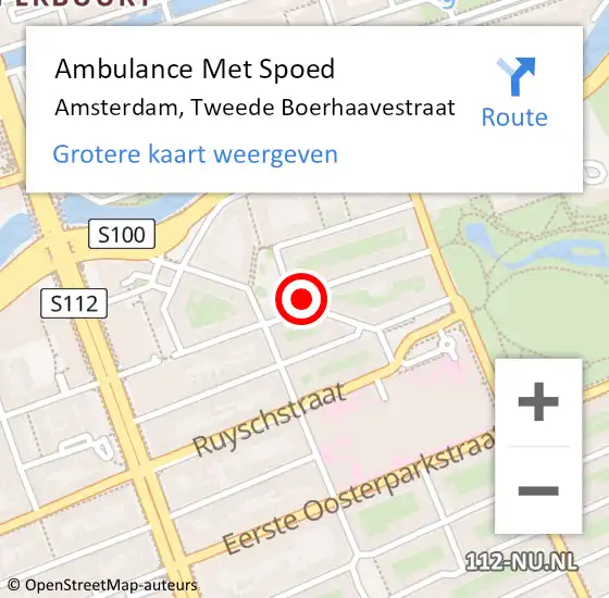 Locatie op kaart van de 112 melding: Ambulance Met Spoed Naar Amsterdam, Tweede Boerhaavestraat op 31 maart 2020 17:32
