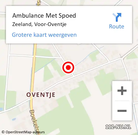 Locatie op kaart van de 112 melding: Ambulance Met Spoed Naar Zeeland, Voor-Oventje op 31 maart 2020 17:34