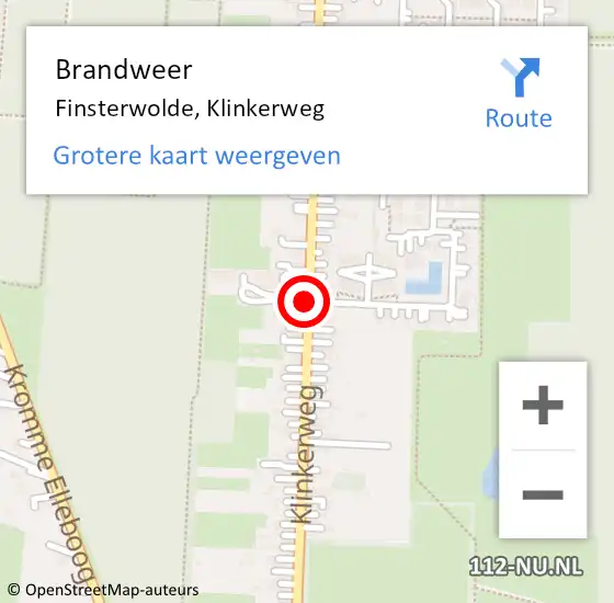 Locatie op kaart van de 112 melding: Brandweer Finsterwolde, Klinkerweg op 31 maart 2020 17:37