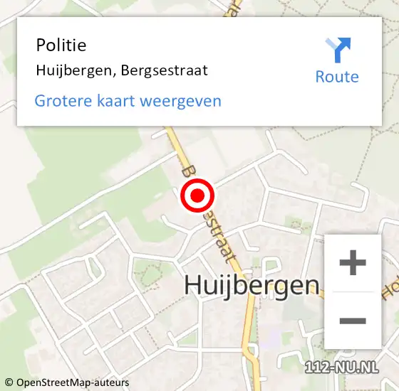 Locatie op kaart van de 112 melding: Politie Huijbergen, Bergsestraat op 31 maart 2020 18:28