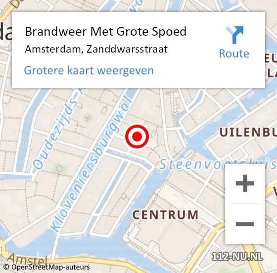 Locatie op kaart van de 112 melding: Brandweer Met Grote Spoed Naar Amsterdam, Zanddwarsstraat op 31 maart 2020 19:51