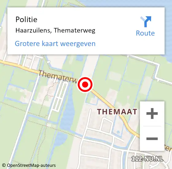 Locatie op kaart van de 112 melding: Politie Haarzuilens, Thematerweg op 31 maart 2020 20:04