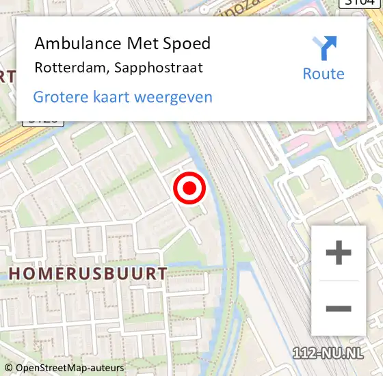 Locatie op kaart van de 112 melding: Ambulance Met Spoed Naar Rotterdam, Sapphostraat op 31 maart 2020 22:59