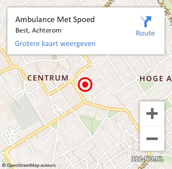 Locatie op kaart van de 112 melding: Ambulance Met Spoed Naar Best, Achterom op 1 april 2020 01:58