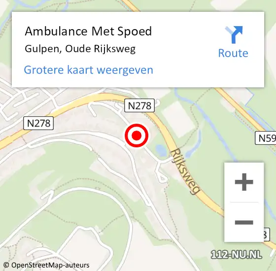 Locatie op kaart van de 112 melding: Ambulance Met Spoed Naar Gulpen, Oude Rijksweg op 1 april 2020 09:21